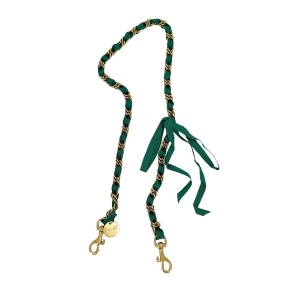 CLARE V. Shoulder Strap in Fern Grosgrain Chain - Picture 1 of 4